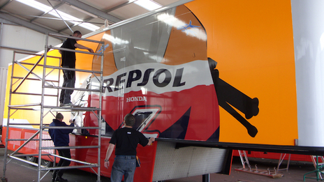 Vehicle graphics for Repsol Honda MotoGP team